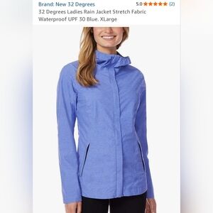 32 DEGREES Cool Womens Performance Rain Jacket Blue/purple XL